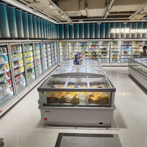 Vitrine Réfrigérée Horizontale Combinée pour Supermarché, Présentoir à Viande, Poisson et Crème Glacée, Congélateurs - Product Image 1