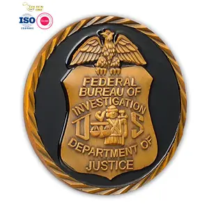 Diskon besar produk berkilau berlapis emas 3D mengangkat medali Logo AS mode logam paduan seng koin Tantangan