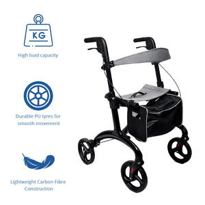 عربة مشي لجميع التضاريس للأشخاص ذوي الحركة المحدودة، خفيفة الوزن وقابلة للطي وقابلة للتعديل مع مقعد مريح وسهلة التخزين - Product Image 3