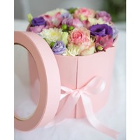 Boîte à fleurs cylindrique transparente en PVC, boîte d'emballage transparente, personnalisable selon la demande