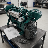 Moteur diesel marin refroidi à l'eau de mer et anti-brouillard salin de 100 CV, 120 CV, 150 CV, 180 CV, 200 CV, 300 CV avec boîte de vitesses pour la navigation