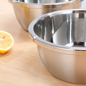 Juego de tres piezas de tazones para condimentos de acero inoxidable engrosado, batidor de huevos para cocina doméstica, tazón para hornear, tazón para masa, tazón para verduras - Product Image 3