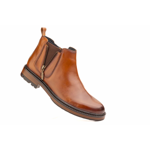 Modern Elastic Side Leather <b>Boots</b> for Men Handcrafted Genuine Leather Slip On Ankle <b>Boots</b> Luxury Casual Formal Fashion - Product Image 3