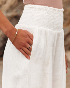 Plus Size 3XL Summer New Women Cotton Linen Wide Leg Pants Casual Loose Fit Solid Color High <strong>Waist</strong> with Drawstring Beach <strong>Trouser</strong> - Product Image 4