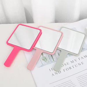 Custom <b>Plastic</b> Mini Handheld Lighted <b>Pocket</b> Mirror Single Sided Square Cosmetic Makeup Mirror for Wholesale - Product Image 2