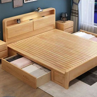 Neues Heim Möbel Bett amerikanischer Stil Massivholzbett Schlafzimmer Möbel Paneel Plattform Holzbett