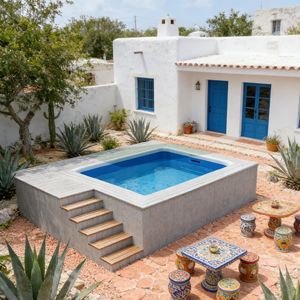 Kit de piscine rectangulaire en FRP résistant aux UV pour la famille et les enfants, installation facile et design écologique pour l'extérieur - Product Image 6