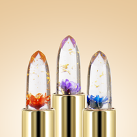 Rouge à lèvres de haute qualité OEM/ODM, baume à lèvres sous marque privée, contenant de luxe en cristal, rouge à lèvres gelée à fleurs changeant de couleur