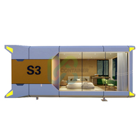 Maison en conteneur extensible de luxe moderne, étanche, portable, modulaire, capsule spatiale, hôtels pour l'extérieur