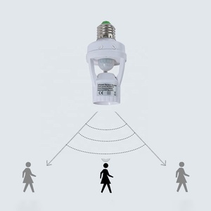 Soporte de bombilla <span class=keywords><strong>E27</strong></span> de <span class=keywords><strong>60W</strong></span> para uso doméstico y de oficina, soporte de bombilla con sensor de movimiento PIR, base de lámpara, tornillo - Product Image 1