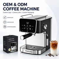 Cafetera Espresso con Bomba de 20 Bares, Pantalla de Temperatura, Crema Rica, Fabricación OEM Personalizable