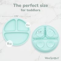 Picky Eaters Micro-ondes Lave-vaisselle Friendly 100% Plaques d'aspiration en silicone pour bébés Tout-petits Vaisselle Reste Mettre Conception divisée