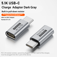 Adaptor USB C Male ke Type C Female Alloy Shell Mini 480Mbps Transfer Data Pengisian Cepat dengan Resistensi Identifikasi 5.1K Terintegrasi