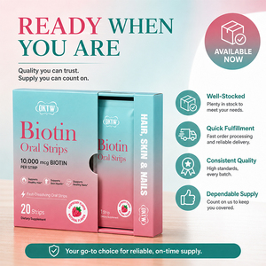 Tiras Orales de Biotina OKTE 10000 mcg de Disolución Rápida para la Salud del Cabello, Piel y Uñas, Suplemento en Película que se Derrite en la Boca - Product Image 6