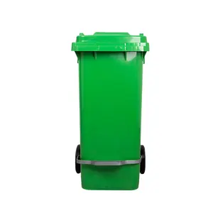 Contenedor de basura industrial respetuoso con el medio ambiente para exteriores con pedal grande opcional HDPE de 120L