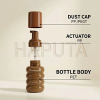Bouteille Pompe en Mousse à Design Vague avec Logo Personnalisé 350ml, Emballage Cosmétique Vide Rechargeable en PET pour Lotion et Nettoyant Visage, Idéal pour Vente en Gros aux Marques