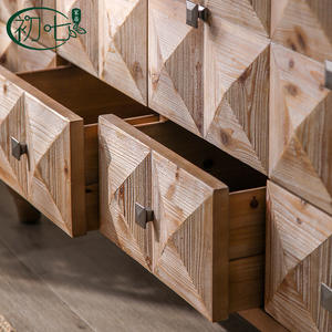 Buffet en bois massif de style américain, armoire de rangement artisanale pour salon, entrée, chambre - Product Image 4