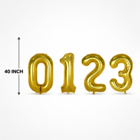 Ballon Chiffre Doré 40 Pouces en Gros, Marque ML Durable, Idéal pour Décoration de Fête d'Anniversaire, En Stock