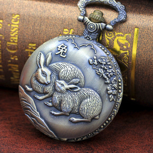 Fenyi <span class=keywords><strong>Vintage</strong></span> Bronze 3D Sculpté Animal Quartz Zodiaque <span class=keywords><strong>Montre</strong></span> de Poche - Product Image 3