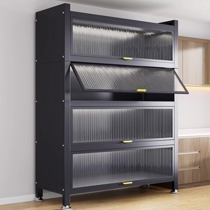 5 portes rabattables anti-poussière moderne armoire à épices de cuisine compacte comptoir efficace unité de stockage de condiments meubles de bureau - Product Image 5