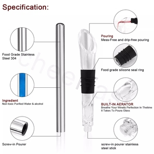 Cheerfast Usine En Gros 5 En 1 En Acier Inoxydable <span class=keywords><strong>De</strong></span> Qualité Alimentaire Réutilisable <span class=keywords><strong>Bouteille</strong></span> <span class=keywords><strong>De</strong></span> <span class=keywords><strong>Vin</strong></span> Refroidisseur Bâton Cadeau Ensemble Refroidisseur Bâton <span class=keywords><strong>Vin</strong></span> Rouge - Product Image 2