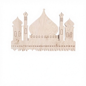 Nouveau Calendrier de l'Aïd en Bois, Ornement Suspendu en Forme de Château, Décoration Murale Artisanale pour la Maison et les Fêtes - Product Image 2