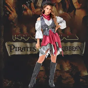 Costume Cosplay da pirata birichino per Halloween Cosplay Party Festival Costume da pirata Somali
