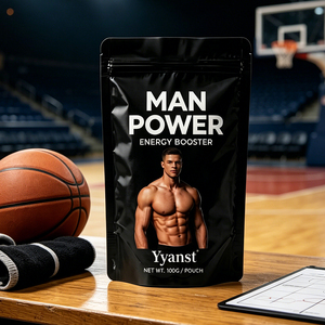 Poudre Énergisante Naturelle Puissante pour Hommes 100g Sachet Noir Debout pour Soin Quotidien de l'Endurance et de la Vitalité Masculine Vente en Gros OEM - Product Image 4