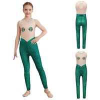 Justaucorps sirène à écailles de poisson pour filles de 4 à 16 ans, combinaison longue, pour jeux de rôle, fêtes à thème, spectacles sur scène, vêtements de danse, fabricant