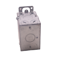 Boîtier de jonction USLINSKY homologué LT518 3" x 2" en acier galvanisé argenté, profondeur 2", IP65, pour trou de 1/2" homologué, blindé/métallique pour câbles