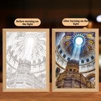 Peintures lumineuses LED 4D personnalisées pour les mosquées musulmanes - Art mural et cadres de mosquée islamique - Œuvres d'art de haute qualité