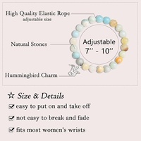 Colgante de acero inoxidable para mujer, para pulsera, exquisito diseño de bola de cuentas de piedra, joyería de regalo de colibrí a la moda