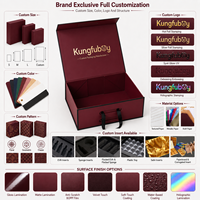 Premium Maßgefertigte Weinrote Starre Kartonbox mit Goldfolien-Logo, Magnetverschluss und Griff für Kleidung