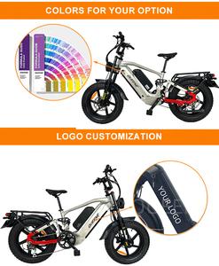 2025 Queene <span class=keywords><strong>20</strong></span> <span class=keywords><strong>pouces</strong></span> E neige vélo double moteurs vitesse rapide 48V/60V 2000W électrique gros pneu vélo avec suspension complète - Product Image 2