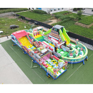 Parque de Atracciones Juego World Long Obstacle Course Jumping Castle Playground Inflables al aire libre y Bounce House para niños - Product Image 2