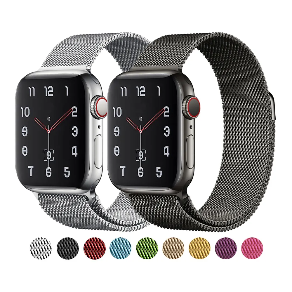 Stylish Mesh Magnetic Milanese Loop Stainless Steel Watch Band Strap For Apple Watch