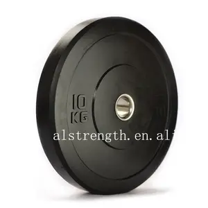 Black Color High Level Weightlifting Training Solid Rubber Bumper Plates