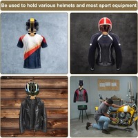 Support de casque de moto avec fixation murale et crochet en bois, présentoir pour casques et équipements sportifs