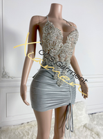 Robe sans manches transparente Ocstrade Y2K avec bretelles, sexy pour femmes, col en V profond, broderie, robes de club pour femmes