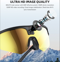 Lunettes de soleil sportives ultra-intelligentes Q02 avec contrôle par application HD 1200P pour la conduite en extérieur, lunettes intelligentes IA avec étui de chargement