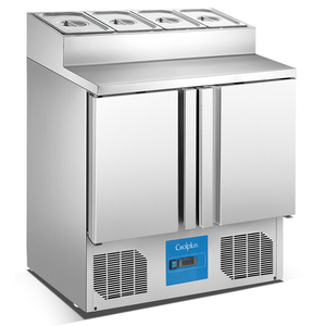 GN taille 2 portes comptoir à salade <span class=keywords><strong>réfrigérateur</strong></span> à salade avec plateau de préparation - Product Image 1
