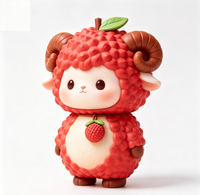 Figurine de dessin animé mignonne en PVC ABS injecté, motif lychee et mouton, jouet de collection en boîte mystère, usine OEM