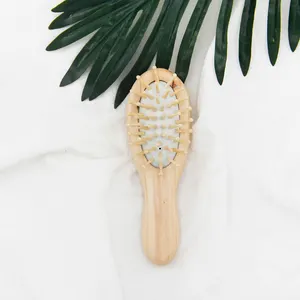 New Arrival Nature Bamboo Wooden Baby Brush Hair Bristle Baby Hair Brush Wooden Baby Comb And Natural Soft Brush