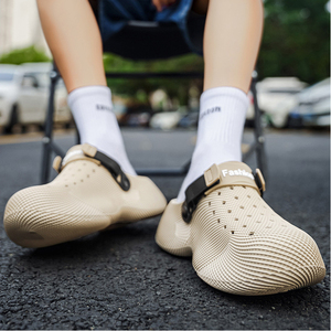 Sandales unisexes en EVA à texture imprimée en 3D, sabots à coupe large, mules d'été antidérapantes pour l'extérieur, pantoufles de couple pour la marche aquatique pour femmes - Product Image 3