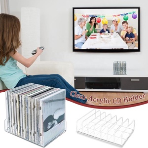 2 supports transparents en acrylique pour <span class=keywords><strong>CD</strong></span>/DVD, présentoir et boîte de <span class=keywords><strong>rangement</strong></span> pour <span class=keywords><strong>CD</strong></span>, et support de <span class=keywords><strong>rangement</strong></span> pour disques vinyles pour étagère multimédia - Product Image 6