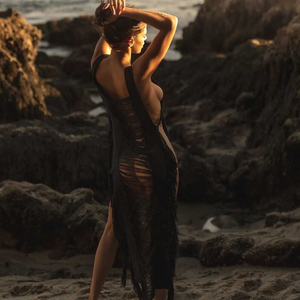 Robe de plage européenne et américaine en tricot irrégulier à franges, <span class=keywords><strong>2022</strong></span> - Product Image 5