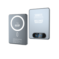Batterie externe magnétique L154 double mode 15W sans fil + 20W PD filaire 5000mAh avec écran TFT et chargement de montre, laser gratuit