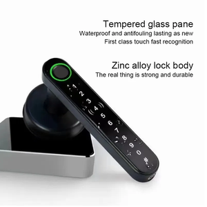 Serratura Biometrica Intelligente Wireless Bluetooth per Porta Interna <span class=keywords><strong>con</strong></span> Impronta Digitale, <span class=keywords><strong>Codice</strong></span> Password e <span class=keywords><strong>Maniglia</strong></span>, <span class=keywords><strong>con</strong></span> Gateway WIFI Opzionale - Product Image 3