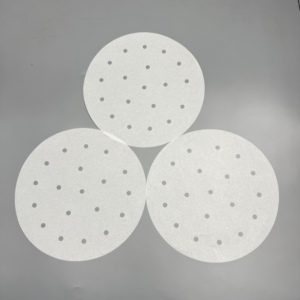 Papier sulfurisé rond jetable multi-tailles pour friteuse à air, perforé ou non perforé, pour cuisson vapeur et rôtissage en cuisine - Product Image 5