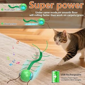 Jouets interactifs pour chats ennuyés avec mouvement de centipède qui gazouille, réveil, super moteur, balle pour chat sur <span class=keywords><strong>tapis</strong></span> - Product Image 5